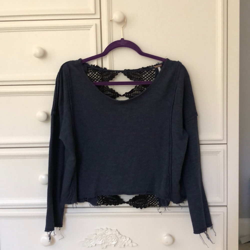 Cropped Open Back Free People Sweater